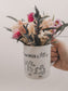 Tasse mit Trockenblumen  "Schönste Gründe"