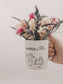 Tasse mit Trockenblumen  "Schönste Gründe"